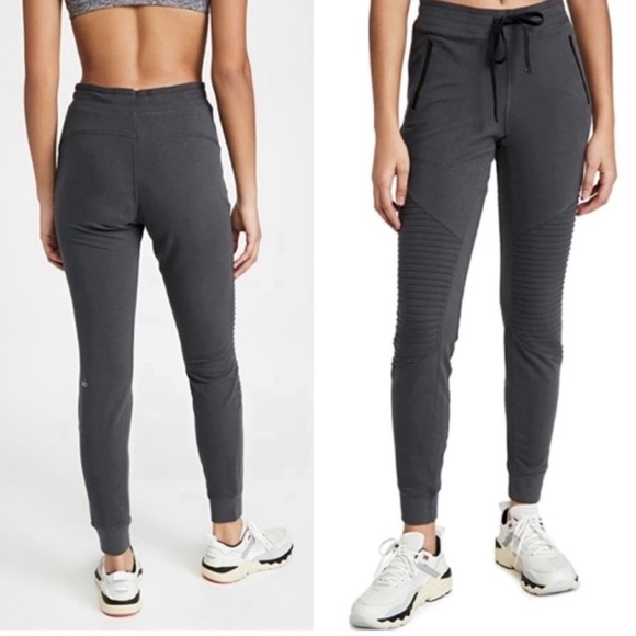ALO Yoga Pants - Alo Yoga Anthracite Grey Moto Leggings Joggers Medium